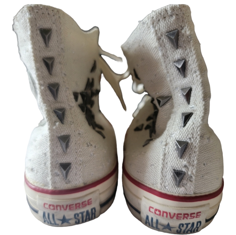 Converse White High-Top Sneakers with Star Design - Picture 3 of 7